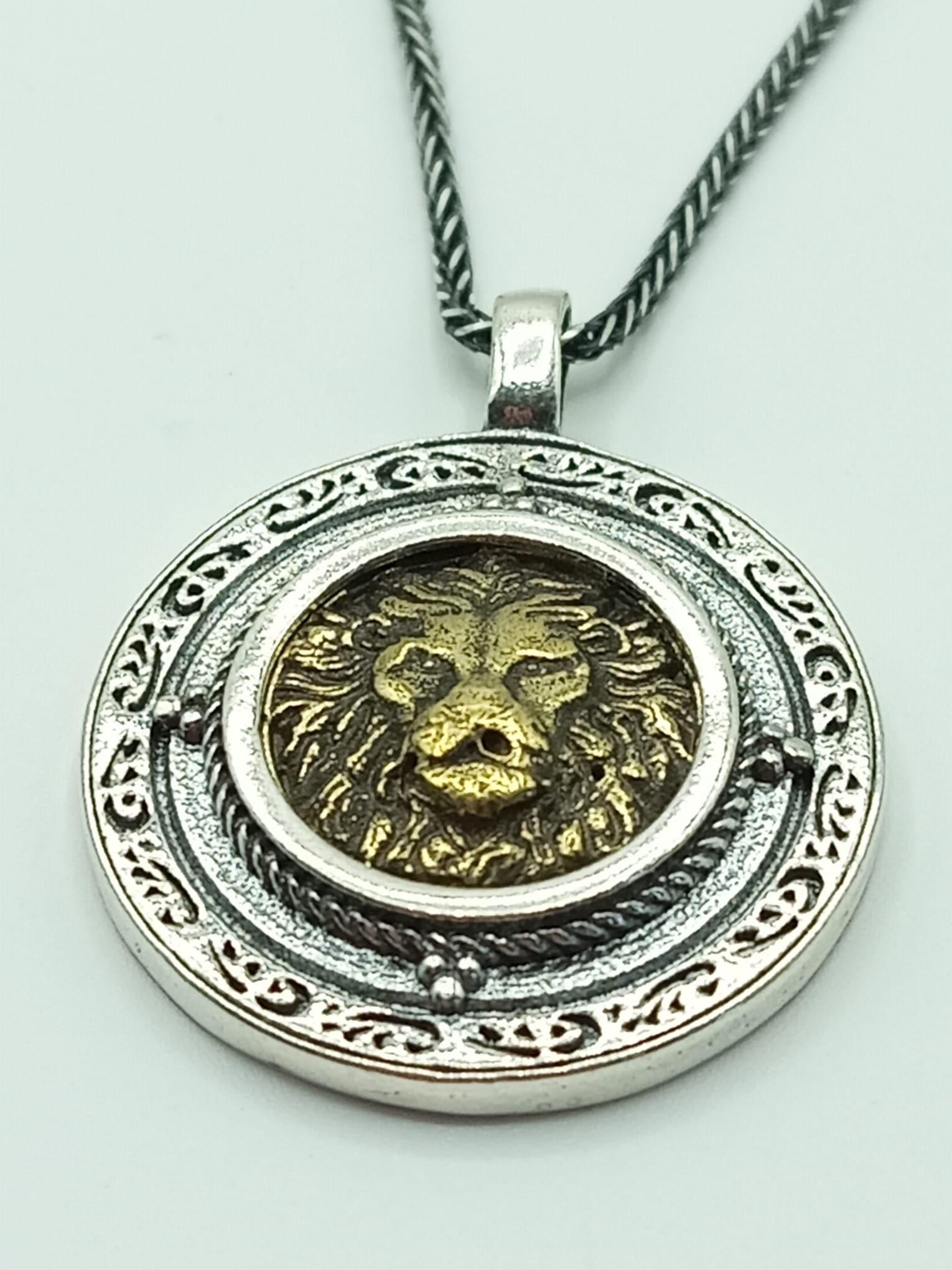 תליון אריה מכסף סטרלינג 925
