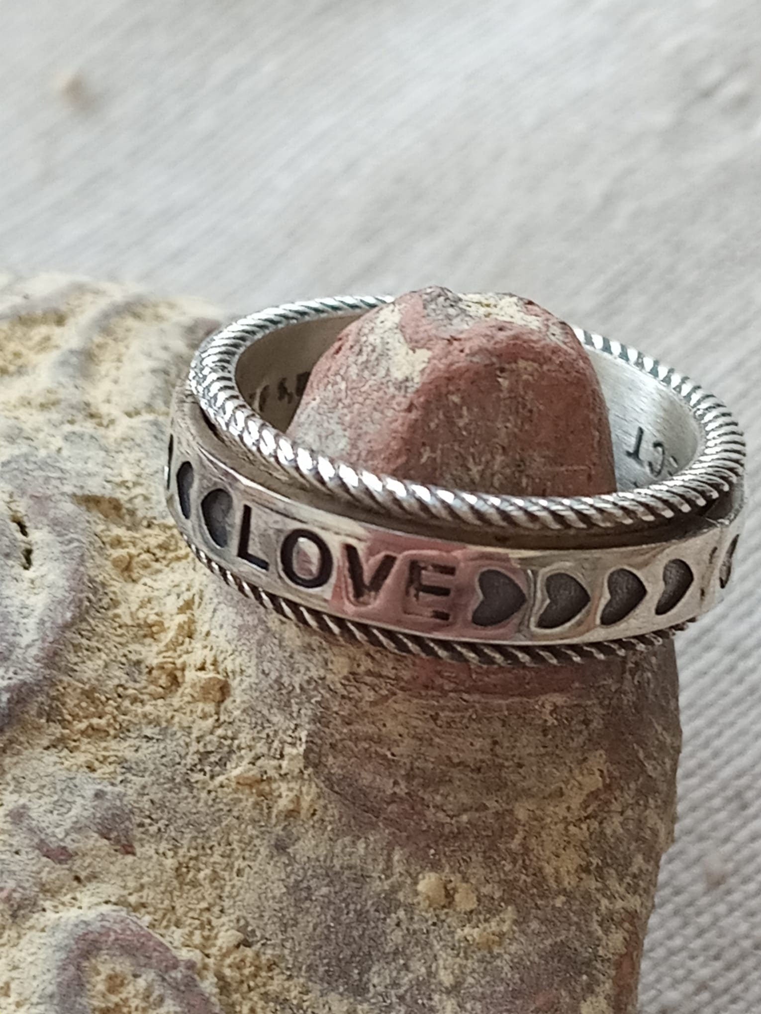 Love 925 Sterling Silver designer Spinner Ring