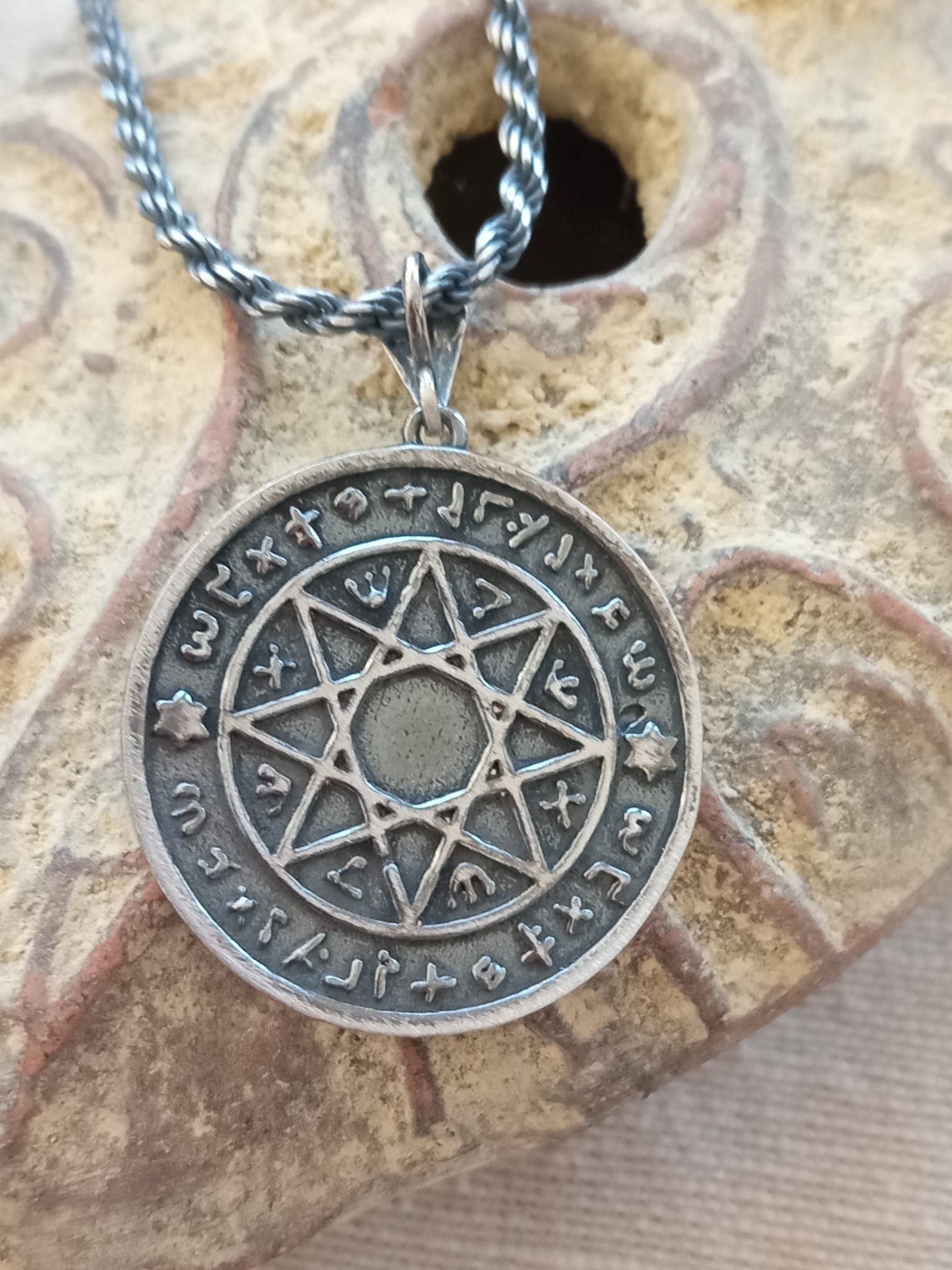 Sterling Silver King Solomon's Seal & Tree of Life Unisex Pendant