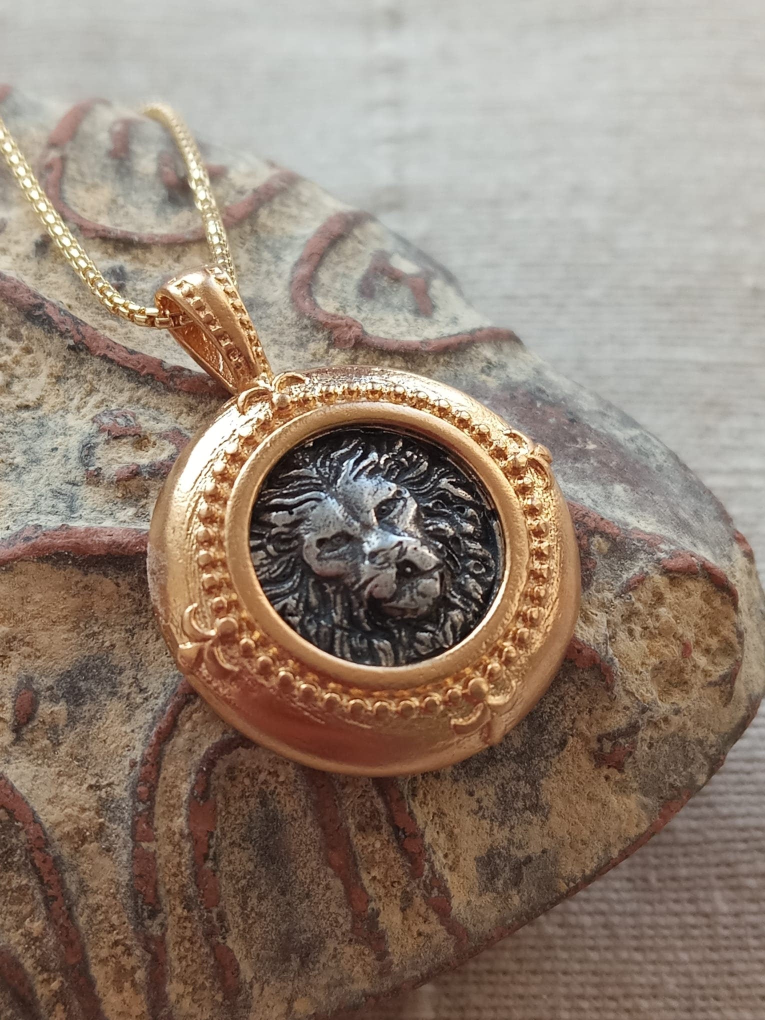 14 Karat Gold plated Sterling Silver Lion pendant