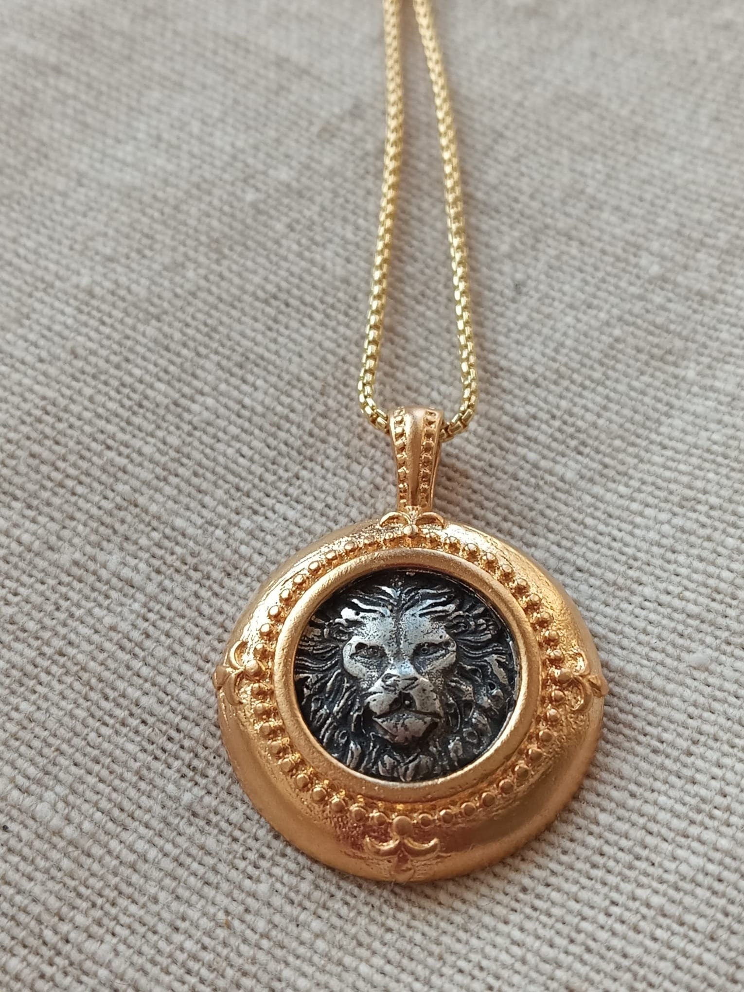 14 Karat Gold plated Sterling Silver Lion pendant