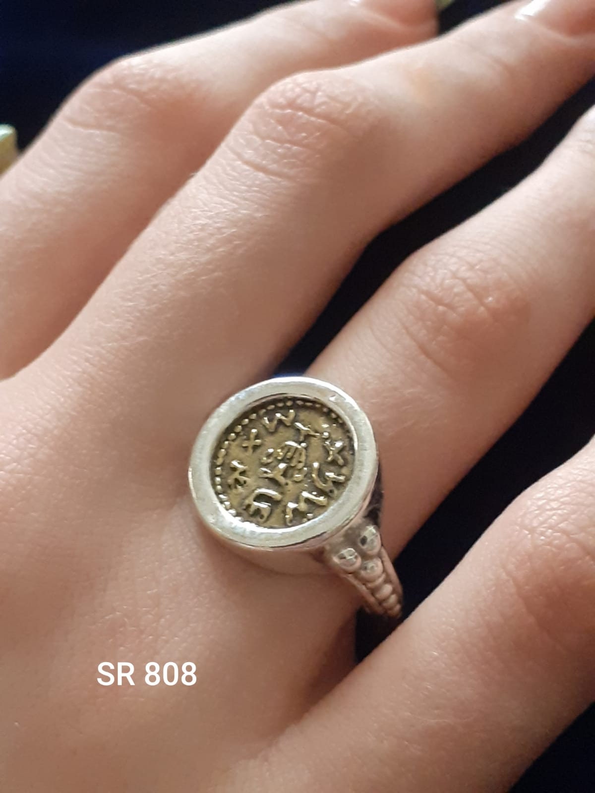 טבעת כסף סטרלינג 925 מהממת עם מטבע עתיק