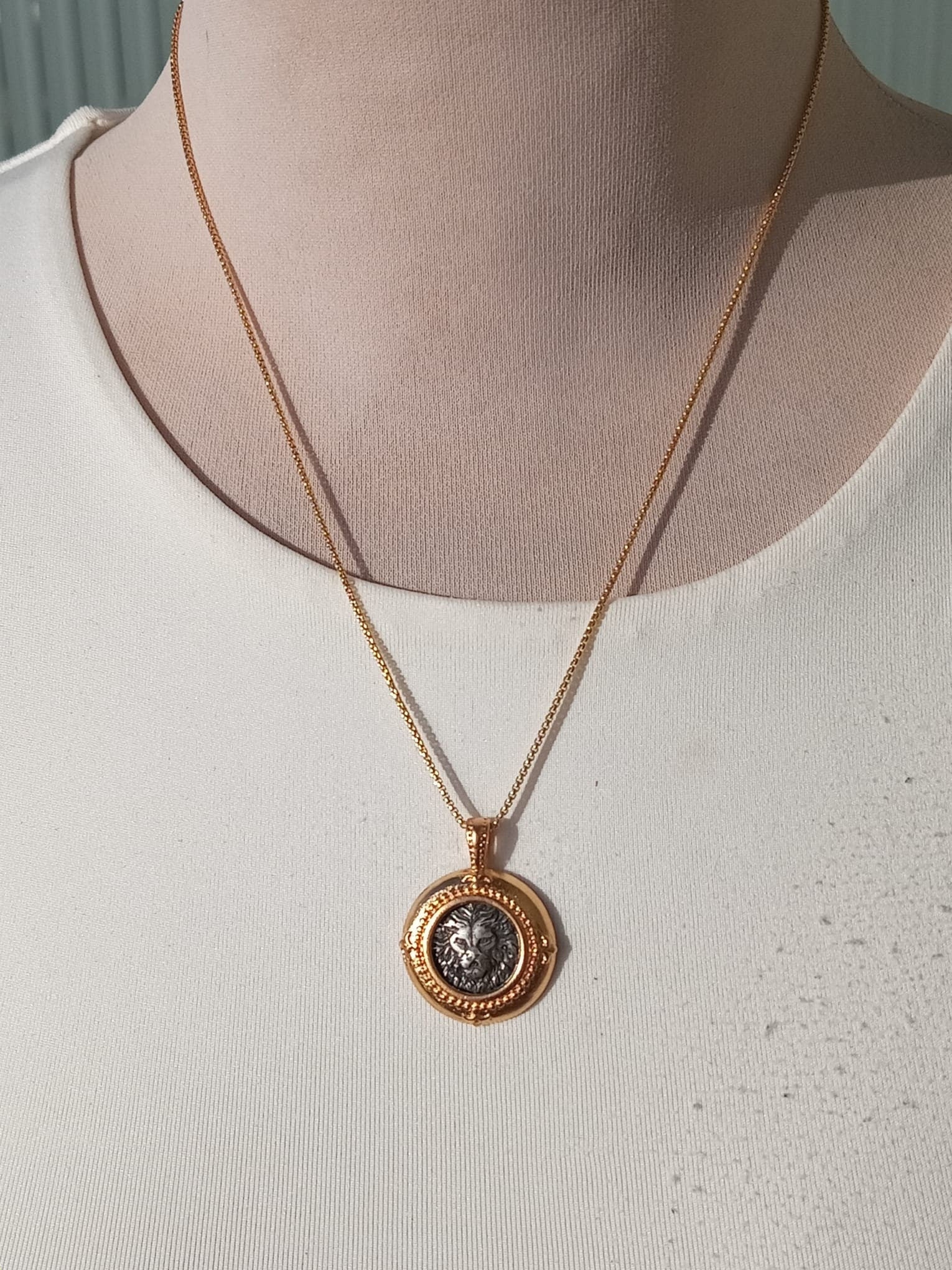 14 Karat Gold plated Sterling Silver Lion pendant