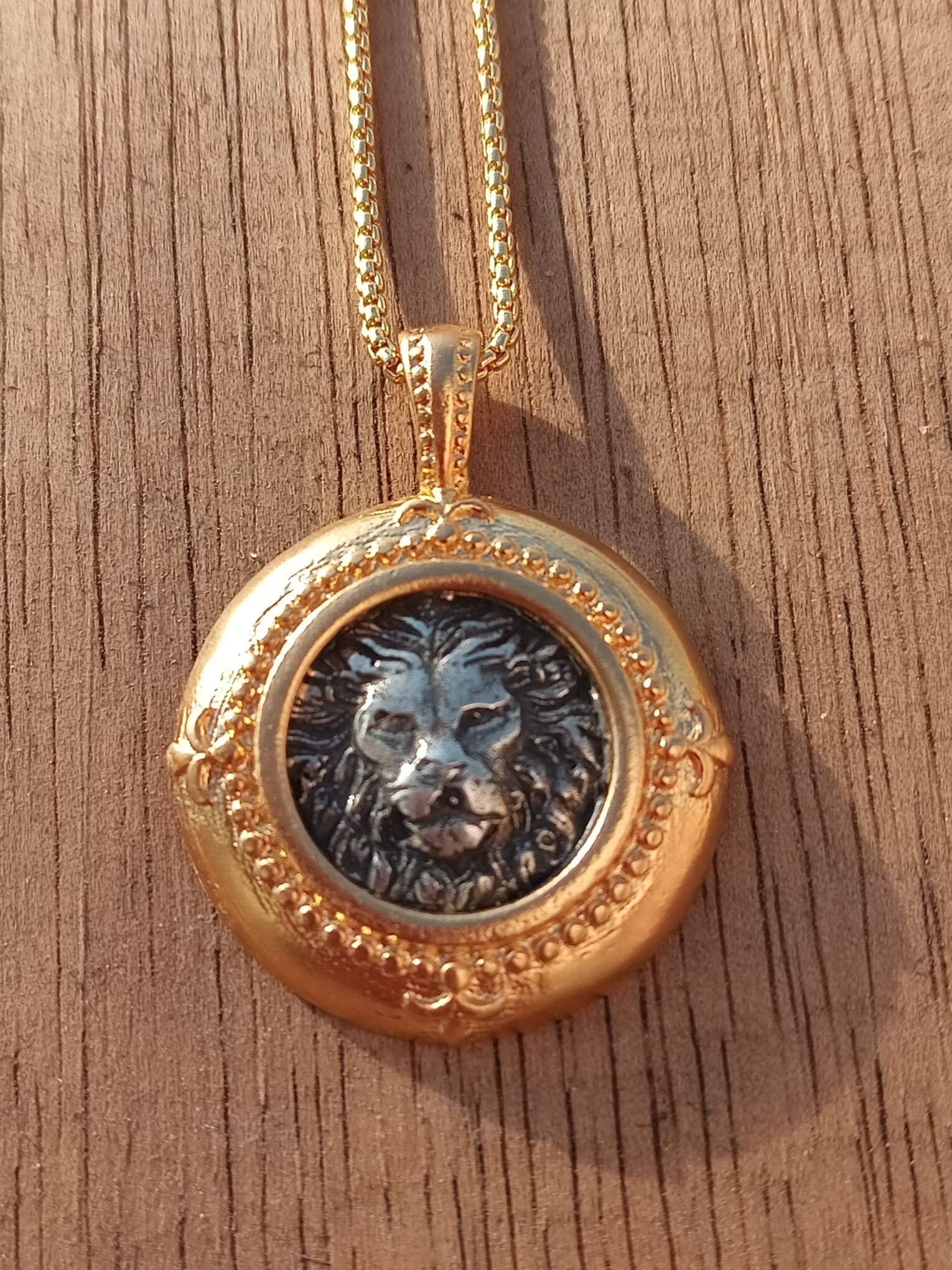 14 Karat Gold plated Sterling Silver Lion pendant