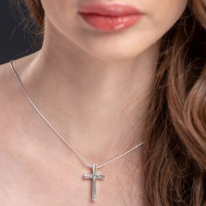 Diamond cut silver cross