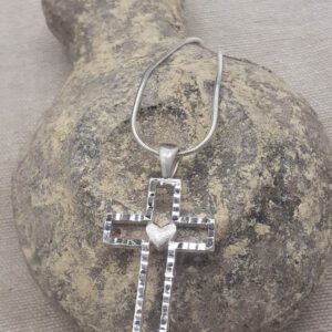 Silver Heart Cross