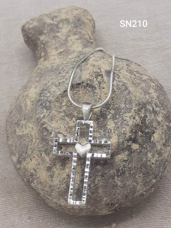 Silver Heart Cross