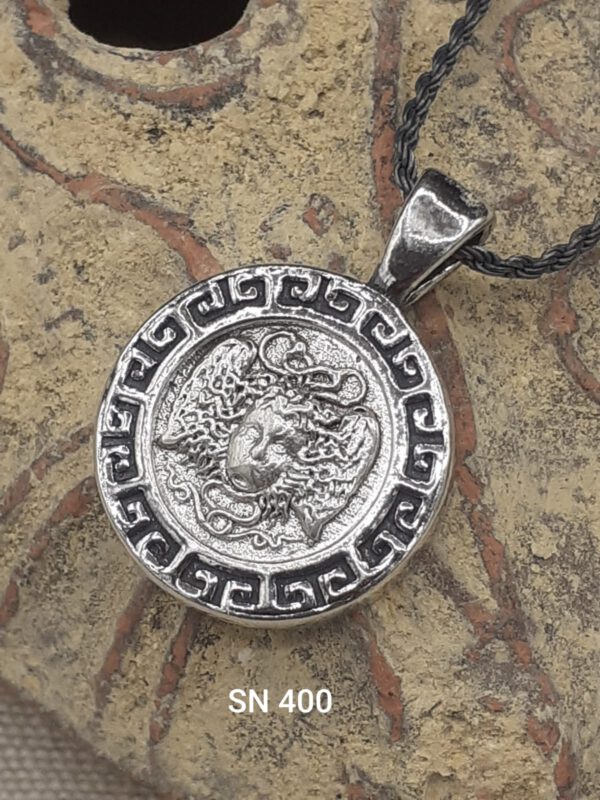 Designer All Sterling Silver Medusa Pendant