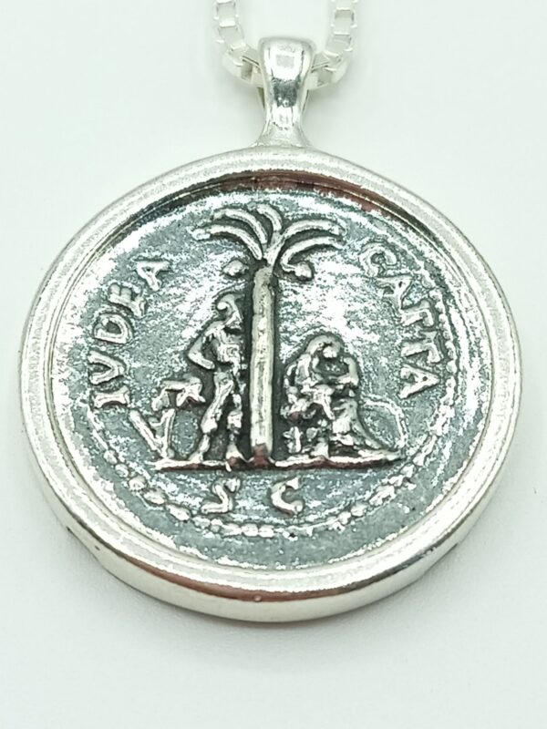 Judea Capta ancient Roman coin unisex Sterling Silver pendant